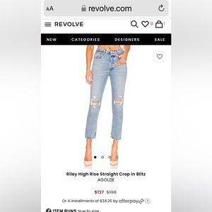 Agolde jeans. Style- riley